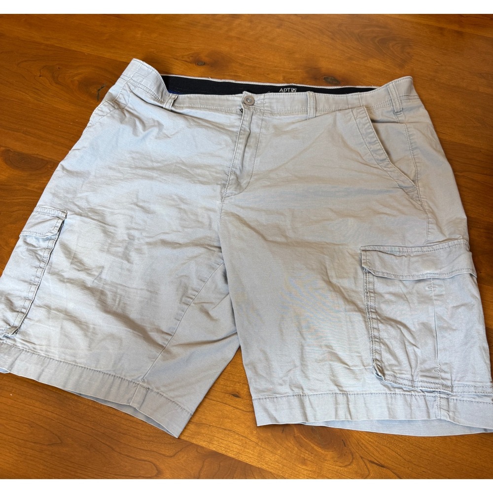 Apt 9 Premier Flex Mens Cargo Shorts Light Gray Size 40 Stretch Cotton‎ Blend